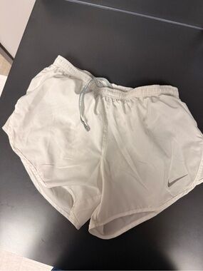 Nike Women's Light Cream Athletic Running Shorts with Drawstring